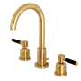 Kingston Brass Kaiser 1.2 GPM Widespread Bathroom Faucet with Pop-Up Drain Assembly Brushed Brass
