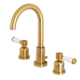 Kingston Brass Paris 1.2 GPM Widespread Bathroom Faucet with Pop-Up Drain Assembly Brushed Brass