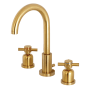 Kingston Brass Concord 1.2 GPM Widespread Bathroom Faucet with Pop-Up Drain Assembly Brushed Brass