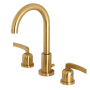 Kingston Brass Centurion 1.2 GPM Widespread Bathroom Faucet with Pop-Up Drain Assembly Brushed Brass