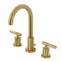 Kingston Brass Convergent 1.2 GPM Widespread Bathroom Faucet with Pop-Up Drain Assembly Brushed Brass