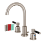 Kingston Brass Kaiser 1.2 GPM Widespread Bathroom Faucet with Pop-Up Drain Assembly Brushed Nickel