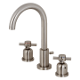 Kingston Brass Concord 1.2 GPM Widespread Bathroom Faucet with Pop-Up Drain Assembly Brushed Nickel