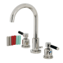 Kingston Brass Kaiser 1.2 GPM Widespread Bathroom Faucet with Pop-Up Drain Assembly Polished Nickel