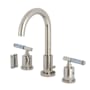 Kingston Brass Synchronous 1.2 GPM Widespread Bathroom Faucet with Pop-Up Drain Assembly Polished Nickel