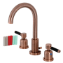 Kingston Brass Kaiser 1.2 GPM Widespread Bathroom Faucet with Pop-Up Drain Assembly Antique Copper