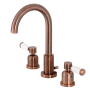 Kingston Brass Paris 1.2 GPM Widespread Bathroom Faucet with Pop-Up Drain Assembly Antique Copper