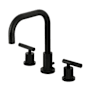 Kingston Brass Convergent 1.2 GPM Widespread Bathroom Faucet with Pop-Up Drain Assembly Matte Black