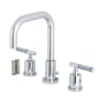 Kingston Brass Synchronous 1.2 GPM Widespread Bathroom Faucet with Pop-Up Drain Assembly Polished Chrome