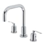 Kingston Brass Serena 1.2 GPM Deck Mounted Widespread Bathroom Faucet with Pop-Up Drain Assembly Polished Chrome