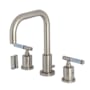 Kingston Brass Synchronous 1.2 GPM Widespread Bathroom Faucet with Pop-Up Drain Assembly Brushed Nickel