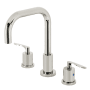 Kingston Brass Serena 1.2 GPM Deck Mounted Widespread Bathroom Faucet with Pop-Up Drain Assembly Polished Nickel