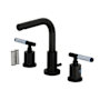 Kingston Brass Synchronous 1.2 GPM Widespread Bathroom Faucet with Pop-Up Drain Assembly Matte Black
