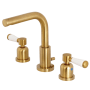 Kingston Brass Paris 1.2 GPM Widespread Bathroom Faucet with Pop-Up Drain Assembly Brushed Brass