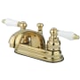 Kingston Brass Vintage 1.2 GPM Centerset Bathroom Faucet with Pop-Up Drain Assembly Polished Brass