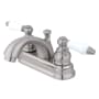 Kingston Brass Vintage 1.2 GPM Centerset Bathroom Faucet with Pop-Up Drain Assembly Brushed Nickel