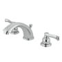 Kingston Brass Royale 1.2 GPM Widespread Bathroom Faucet with Pop-Up Drain Assembly Polished Chrome
