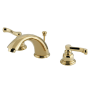 Kingston Brass Royale 1.2 GPM Widespread Bathroom Faucet with Pop-Up Drain Assembly Polished Brass