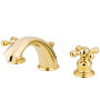 Kingston Brass Victorian 1.2 GPM Widespread Bathroom Faucet with Pop-Up Drain Assembly Polished Brass
