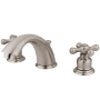 Kingston Brass Victorian 1.2 GPM Widespread Bathroom Faucet with Pop-Up Drain Assembly Brushed Nickel