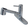Kingston Brass Wilshire 1.8 GPM Single Hole Pull Out Kitchen Faucet Polished Chrome