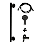 Kingston Brass Made to Match 1.8 GPM Multi Function Vilbosch Hand Shower Package - Includes Slide Bar, and Hose Matte Black
