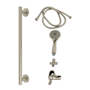 Kingston Brass Made to Match 1.8 GPM Multi Function Hand Shower Package - Includes Slide Bar, and Hose Brushed Nickel