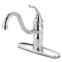Kingston Brass Georgian 1.8 GPM Single Hole Kitchen Faucet Polished Chrome
