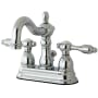 Kingston Brass Tudor 1.2 GPM Centerset Bathroom Faucet with Pop-Up Drain Assembly Polished Chrome