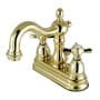 Kingston Brass Essex 1.2 GPM Centerset Bathroom Faucet with Pop-Up Drain Assembly Polished Brass
