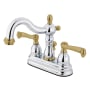 Kingston Brass Heritage 1.2 GPM Centerset Bathroom Faucet with Pop-Up Drain Assembly Polished Chrome / Polished Brass