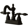 Kingston Brass Tudor 1.2 GPM Centerset Bathroom Faucet with Pop-Up Drain Assembly Oil Rubbed Bronze