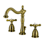 Kingston Brass Essex 1.2 GPM Widespread Bathroom Faucet with Pop-Up Drain Assembly and Dual Cross Handles Antique Brass