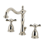 Kingston Brass Essex 1.2 GPM Widespread Bathroom Faucet with Pop-Up Drain Assembly and Dual Cross Handles Polished Nickel