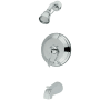 Kingston Brass NuFrench Tub and Shower Trim Package with Shower Head Polished Chrome
