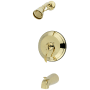 Kingston Brass NuFrench Tub and Shower Trim Package with Shower Head Polished Brass