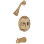 Kingston Brass Vintage Tub and Shower Trim Package with 1.8 GPM Multi Function Shower Head Polished Brass
