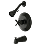 Kingston Brass Millennium Wall Mounted Roman Tub Faucet Trim with Metal Cross Handle Oil Rubbed Bronze