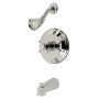 Kingston Brass Concord Tub and Shower Trim Package with 1.8 GPM Multi Function Shower Head Polished Nickel
