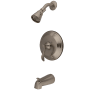 Kingston Brass NuFrench Tub and Shower Trim Package with Shower Head Brushed Nickel