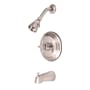 Kingston Brass Concord Tub and Shower Trim Package with 1.8 GPM Multi Function Shower Head Brushed Nickel