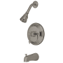 Kingston Brass Vintage Tub and Shower Trim Package with 1.8 GPM Multi Function Shower Head Brushed Nickel