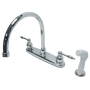 Kingston Brass Knight 1.8 GPM Standard Kitchen Faucet - Includes Side Spray Polished Chrome