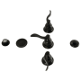 Kingston Brass NuWave French 1.5 GPM Widespread Bidet Faucet with 3 Lever Handles and Pop-Up Drain Assembly Matte Black
