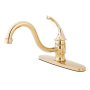 Kingston Brass Georgian 1.8 GPM Single Hole Kitchen Faucet Polished Brass