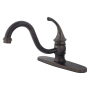 Kingston Brass Georgian 1.8 GPM Single Hole Kitchen Faucet Oil Rubbed Bronze