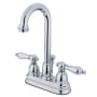 Kingston Brass Restoration 1.2 GPM Centerset Bathroom Faucet with Pop-Up Drain Assembly Polished Chrome
