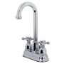 Kingston Brass 1.2 GPM Centerset Bathroom Faucet with Pop-Up Drain Assembly Polished Chrome