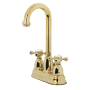 Kingston Brass 1.2 GPM Centerset Bathroom Faucet with Pop-Up Drain Assembly Polished Brass