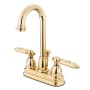 Kingston Brass Vintage 1.2 GPM Centerset Bathroom Faucet with Pop-Up Drain Assembly Polished Brass
